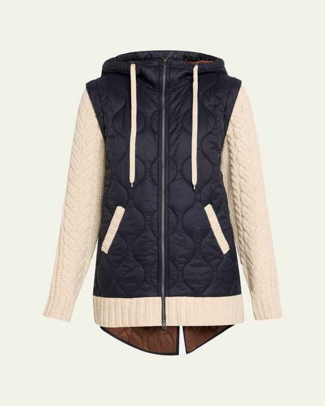 Barrows Hooded Mixed-Media Jacket
